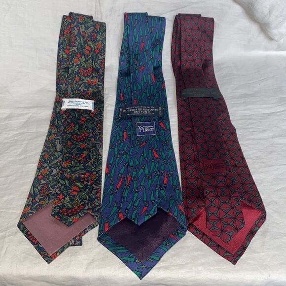 MUSEUM OF FINE ARTS BOSTON Silk Ties-Lot of 3 - Picture 4 of 7